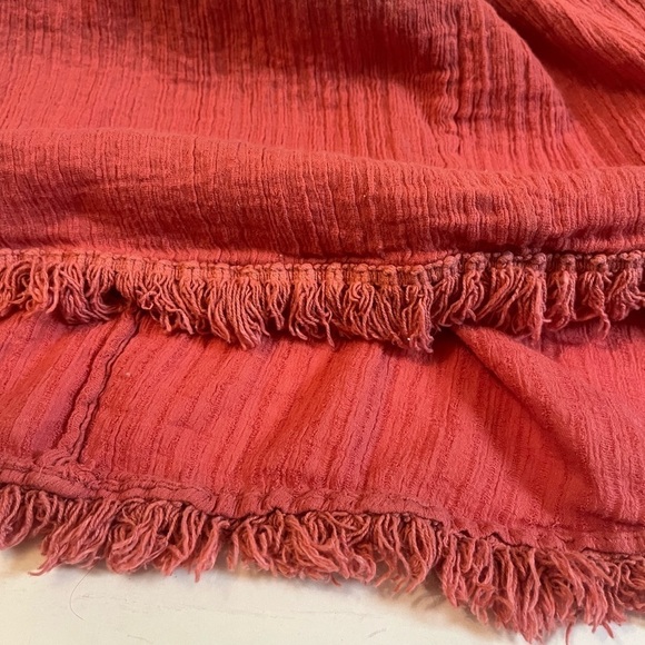 Free People Tassel Tie Cami Crop Top Salmon Sz M - Picture 6 of 6